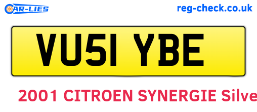 VU51YBE are the vehicle registration plates.
