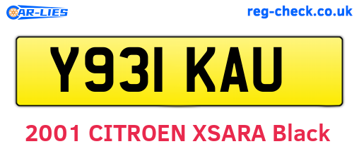 Y931KAU are the vehicle registration plates.