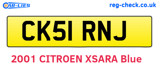 CK51RNJ are the vehicle registration plates.