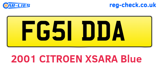 FG51DDA are the vehicle registration plates.