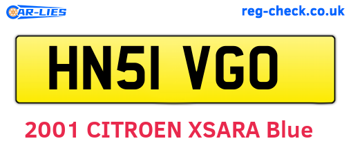 HN51VGO are the vehicle registration plates.