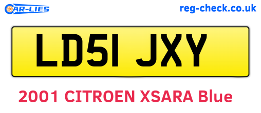 LD51JXY are the vehicle registration plates.