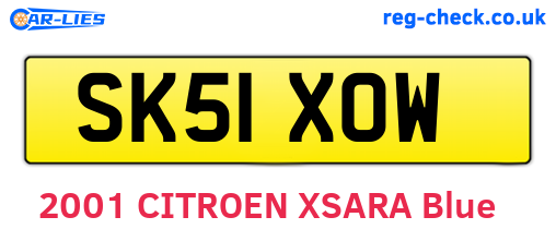 SK51XOW are the vehicle registration plates.