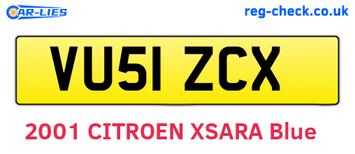 VU51ZCX are the vehicle registration plates.