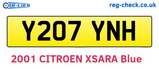 Y207YNH are the vehicle registration plates.