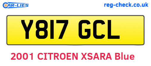 Y817GCL are the vehicle registration plates.