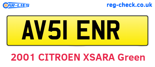 AV51ENR are the vehicle registration plates.