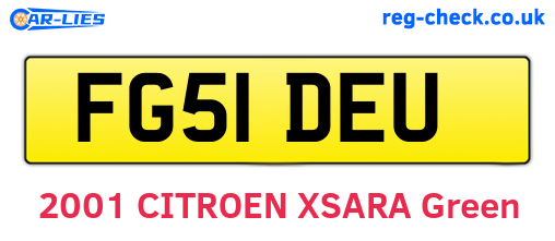 FG51DEU are the vehicle registration plates.