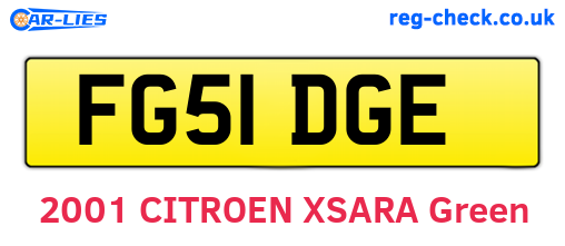 FG51DGE are the vehicle registration plates.