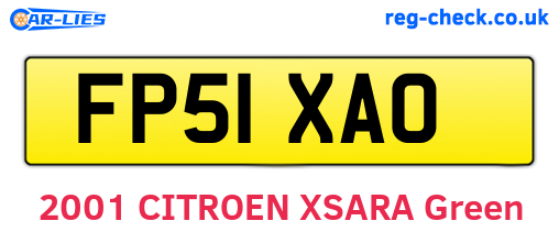 FP51XAO are the vehicle registration plates.