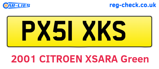 PX51XKS are the vehicle registration plates.