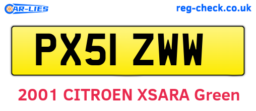 PX51ZWW are the vehicle registration plates.