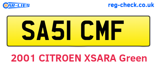 SA51CMF are the vehicle registration plates.