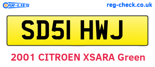 SD51HWJ are the vehicle registration plates.