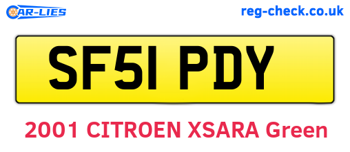 SF51PDY are the vehicle registration plates.