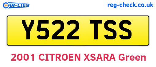 Y522TSS are the vehicle registration plates.