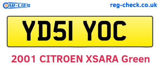 YD51YOC are the vehicle registration plates.