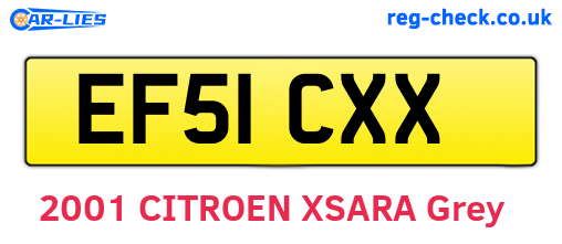 EF51CXX are the vehicle registration plates.