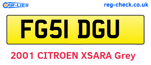 FG51DGU are the vehicle registration plates.