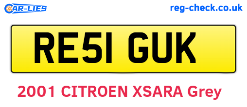 RE51GUK are the vehicle registration plates.