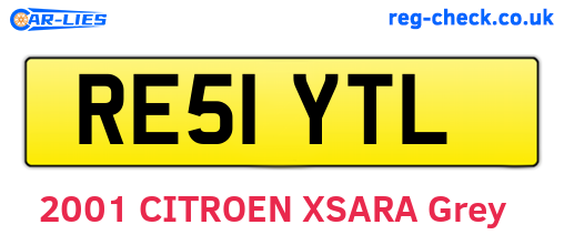 RE51YTL are the vehicle registration plates.