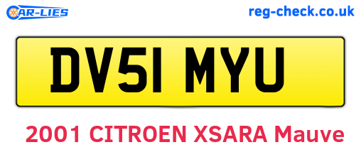 DV51MYU are the vehicle registration plates.