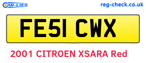 FE51CWX are the vehicle registration plates.