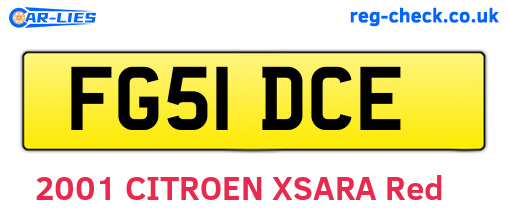 FG51DCE are the vehicle registration plates.