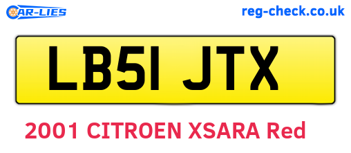 LB51JTX are the vehicle registration plates.