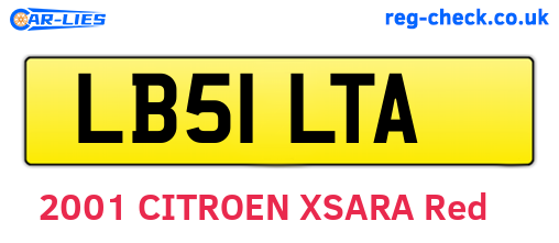 LB51LTA are the vehicle registration plates.