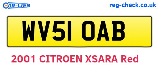 WV51OAB are the vehicle registration plates.