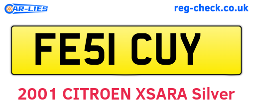 FE51CUY are the vehicle registration plates.