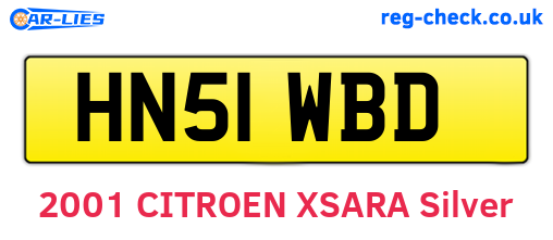HN51WBD are the vehicle registration plates.