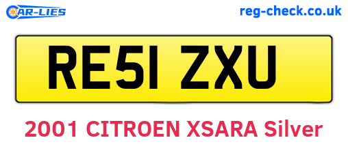 RE51ZXU are the vehicle registration plates.
