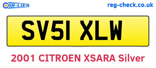 SV51XLW are the vehicle registration plates.