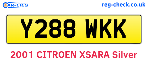 Y288WKK are the vehicle registration plates.