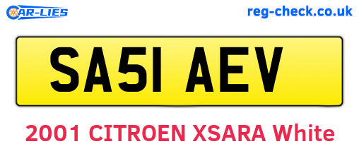 SA51AEV are the vehicle registration plates.