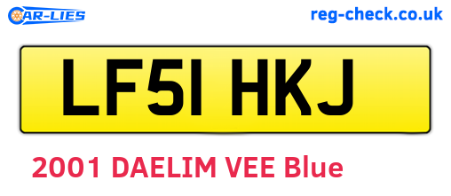 LF51HKJ are the vehicle registration plates.