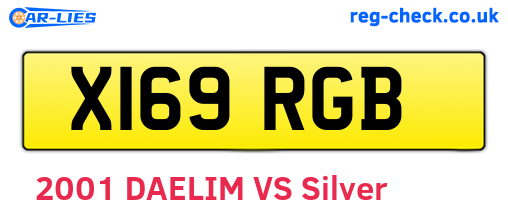 X169RGB are the vehicle registration plates.