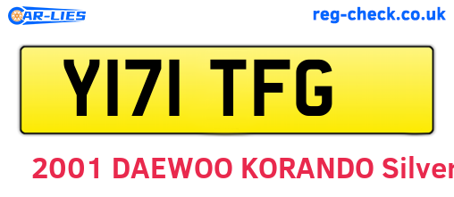 Y171TFG are the vehicle registration plates.