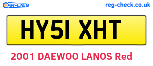 HY51XHT are the vehicle registration plates.