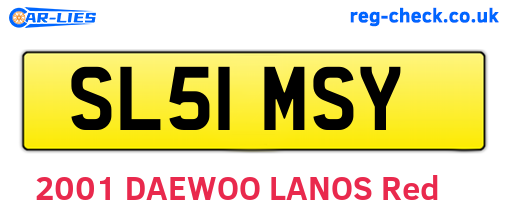 SL51MSY are the vehicle registration plates.