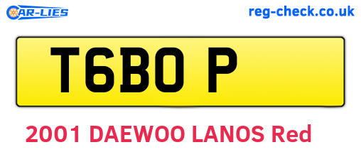 T6BOP are the vehicle registration plates.