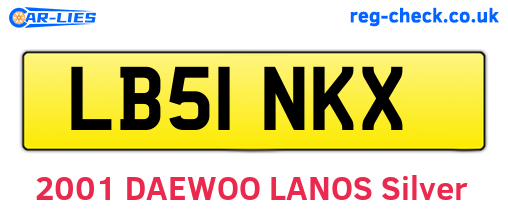 LB51NKX are the vehicle registration plates.