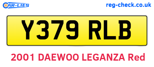 Y379RLB are the vehicle registration plates.