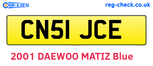 CN51JCE are the vehicle registration plates.