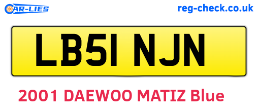 LB51NJN are the vehicle registration plates.