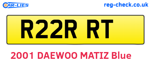 R22RRT are the vehicle registration plates.