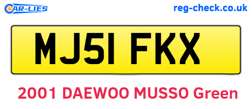 MJ51FKX are the vehicle registration plates.