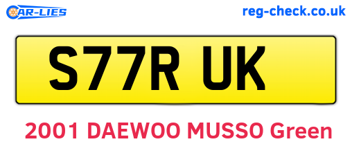 S77RUK are the vehicle registration plates.